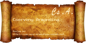 Cserveny Armandina névjegykártya